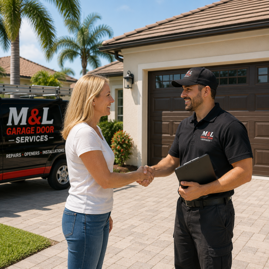 garage door technician with homeowner cape coral fl.jpg